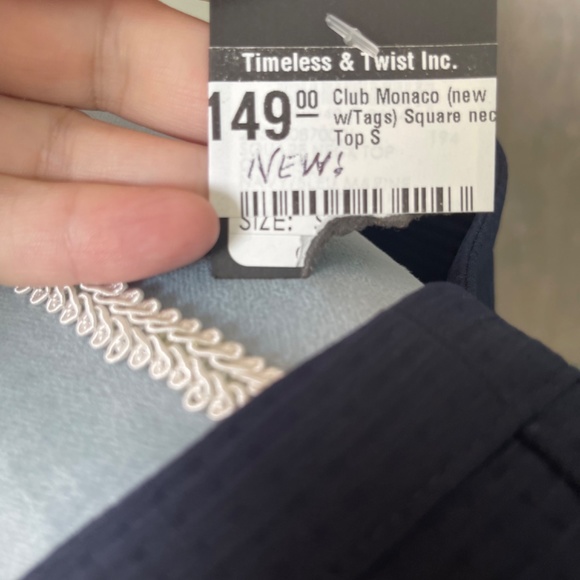 Club Monaco Navy Square neck Dolman Top S - Picture 6 of 8